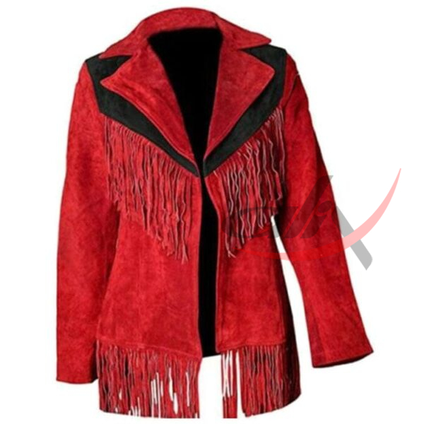 10a Women's Western Jacket Red Suede