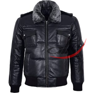 Leather Bomber Jacket Fur Collar
