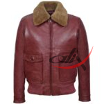 Ginger Fur Collar Leather Jacket