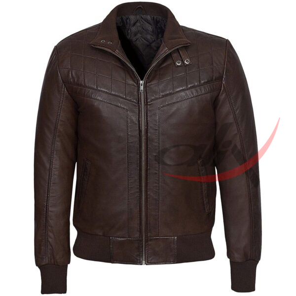 14 (1) Retro Quilted Bomber Leather Jacket