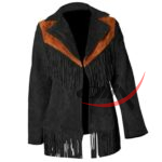 Women's Western Jacket Black Suede