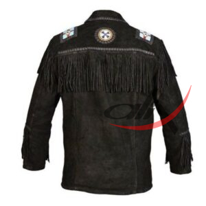 Men's Cowboy Jacket Fringed Bone & Bead Work - Image 2