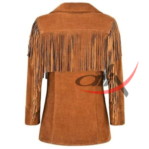 Women's Western Style Jacket Brown Suede - Image 2