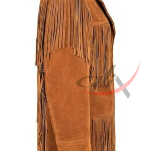 Women's Western Style Jacket Brown Suede - Image 3