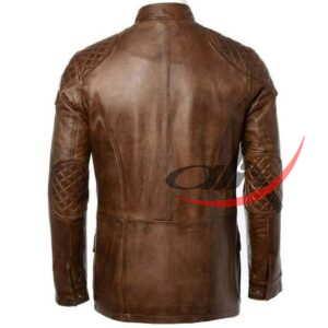Cafe Racer Leather Coat Long Hip Length Four Pocket - Image 2