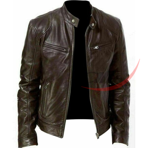 24 (1) Sword Cafe Racer Biker Leather Jacket