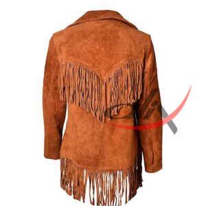 Women's Western Jacket Tan Suede - Image 2