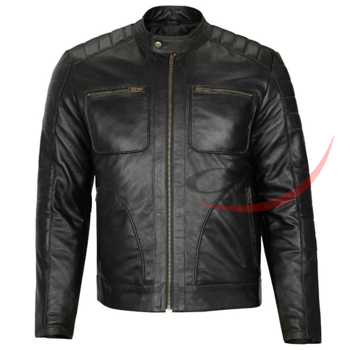 Classic Biker Real Leather Jacket Black