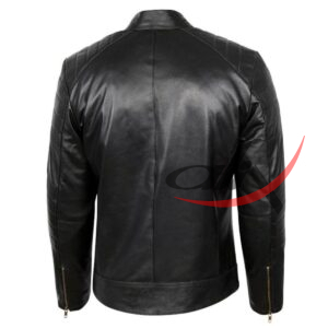 Classic Biker Real Leather Jacket Black - Image 2