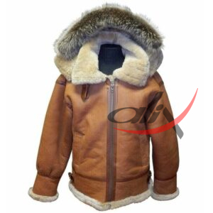 Bomber Hooded Leather Jacket