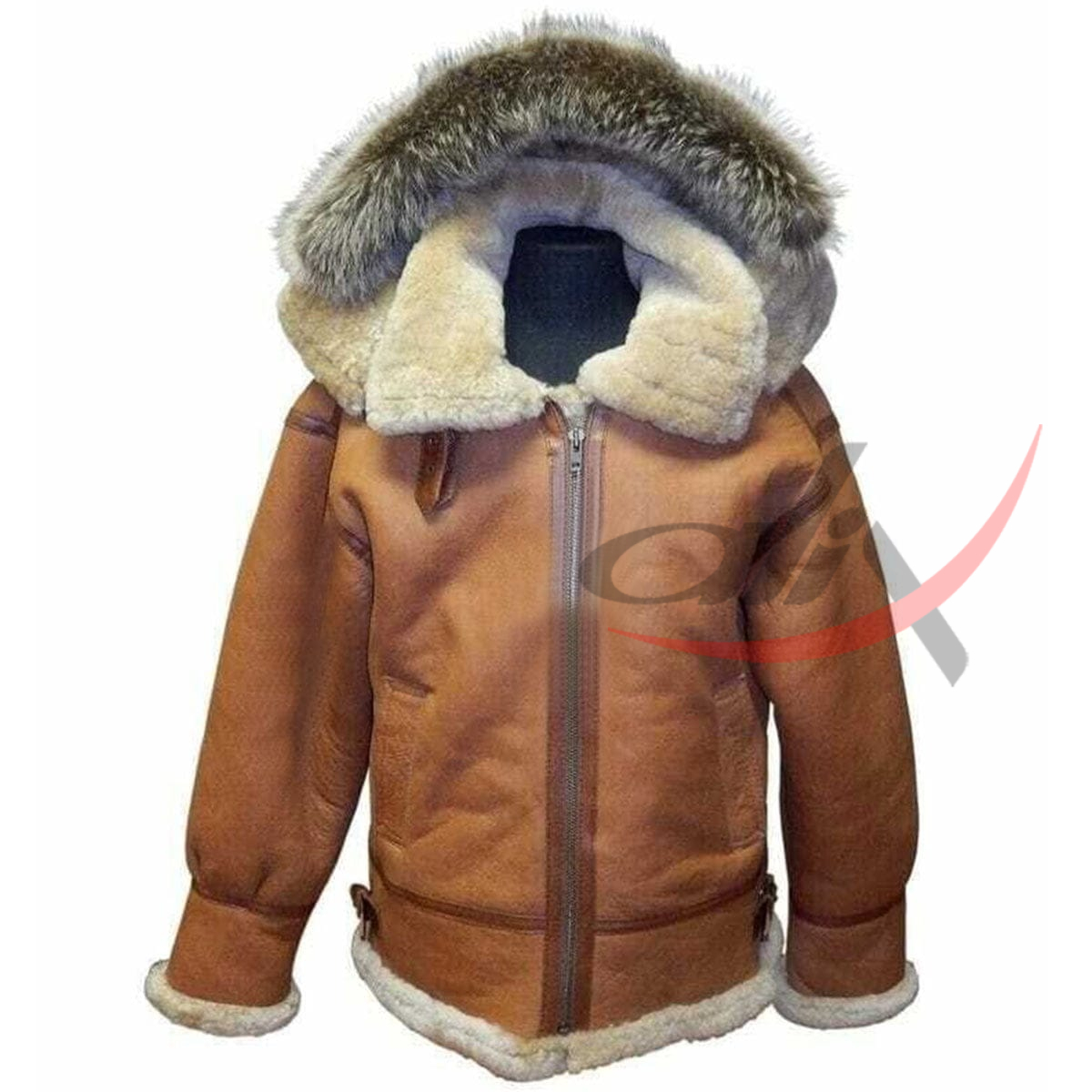 Bomber Hooded Leather Jacket