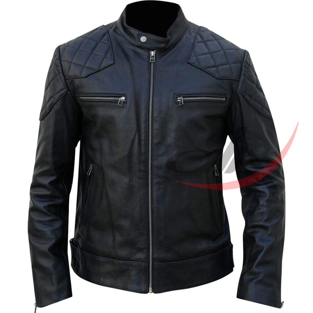 Black Quilted Leather Jacket