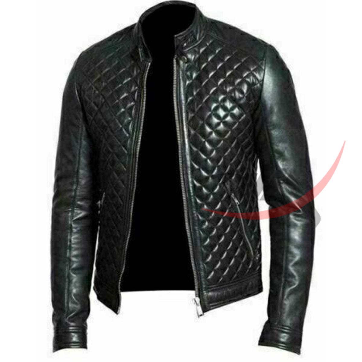 Cafe Racer Jacket Real Leather Quilted Black