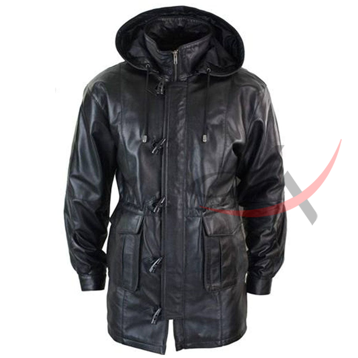 Genuine Leather Duffle Coat