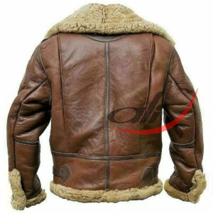 B3 Bomber Aviator Jacket Fur Shearling Leather Jacket - Image 2