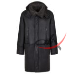 Real Leather Hooded Coat Long