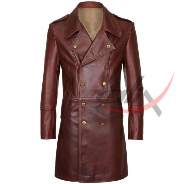 42 (1) Real Sheepskin Leather Coat