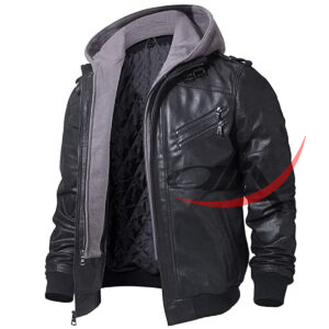 Biker Hooded Leather Jacket