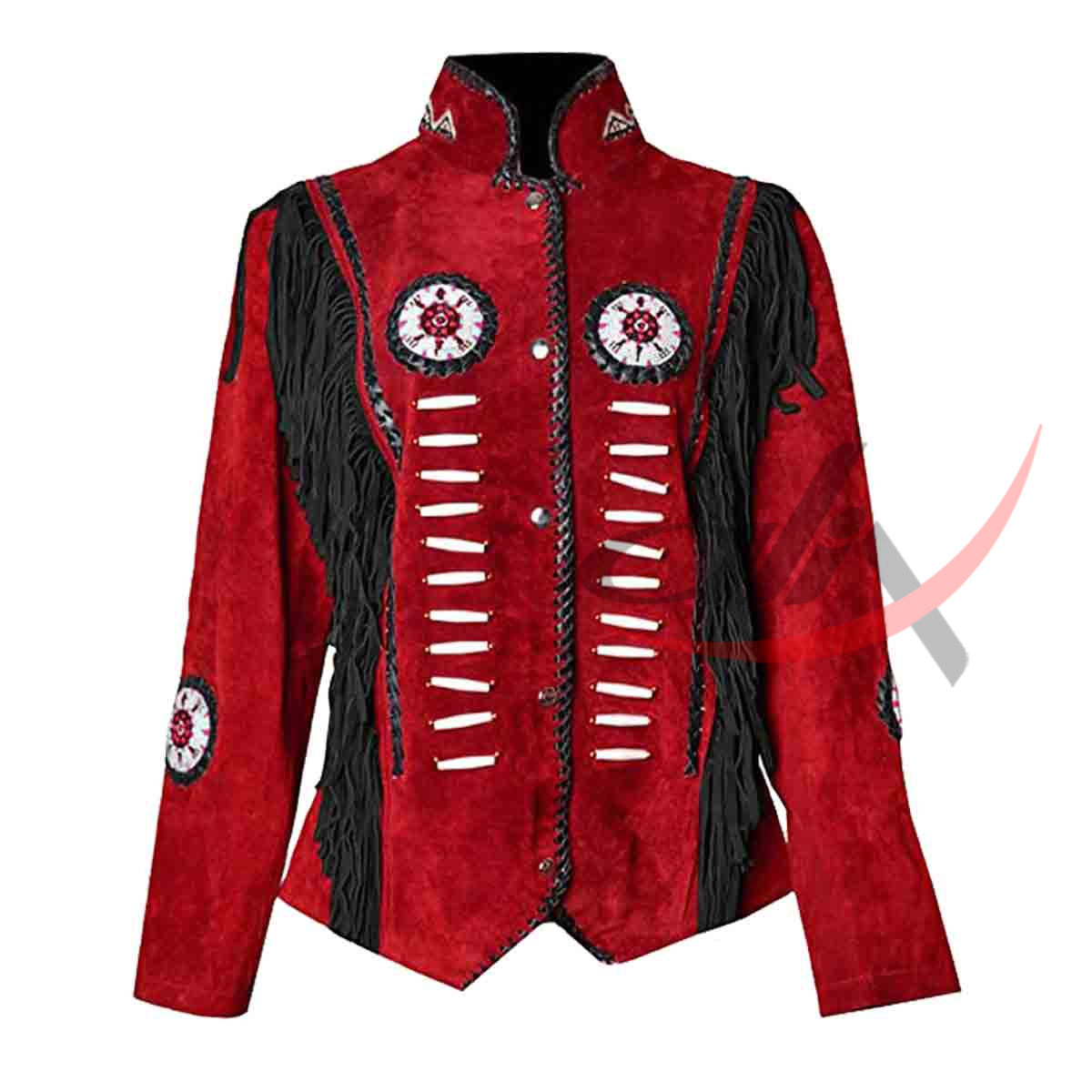 Women's Cowgirl Western Jacket Black & Red