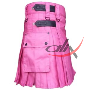 Pink Cotton Utility Kilt