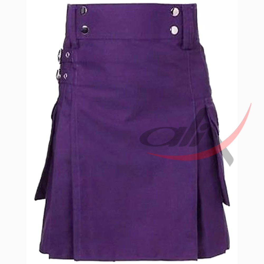 Men's Purple Cotton Utility