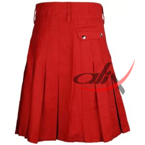 Men's Red Cotton Utility