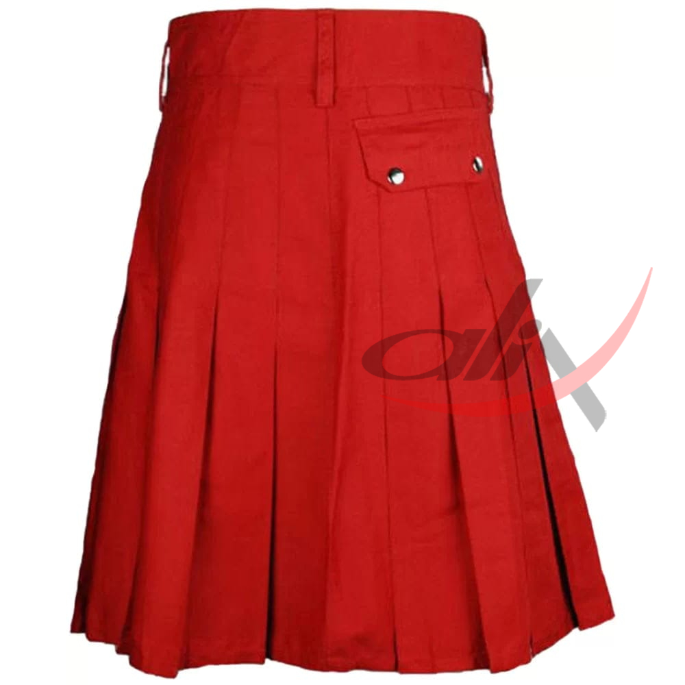 Men's Red Cotton Utility