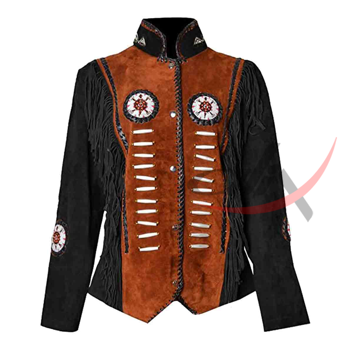 Women's Wild West Suede Jacket Black & Brown