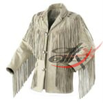 Men's Western Style Fringed Suede Jacket