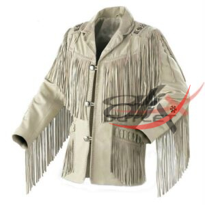 Men's Western Style Fringed Suede Jacket