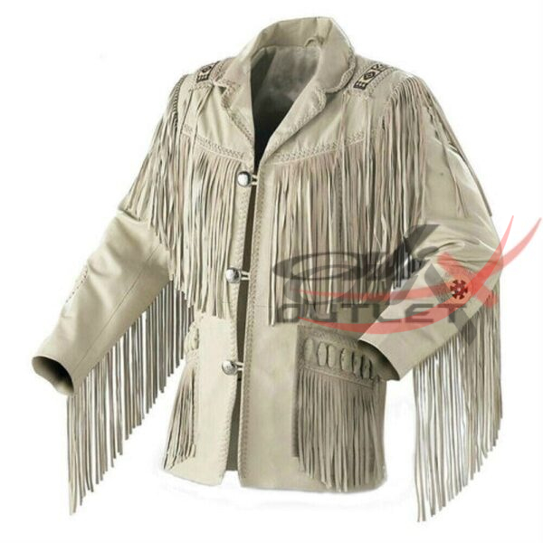 17a Men's Western Style Fringed Suede Jacket