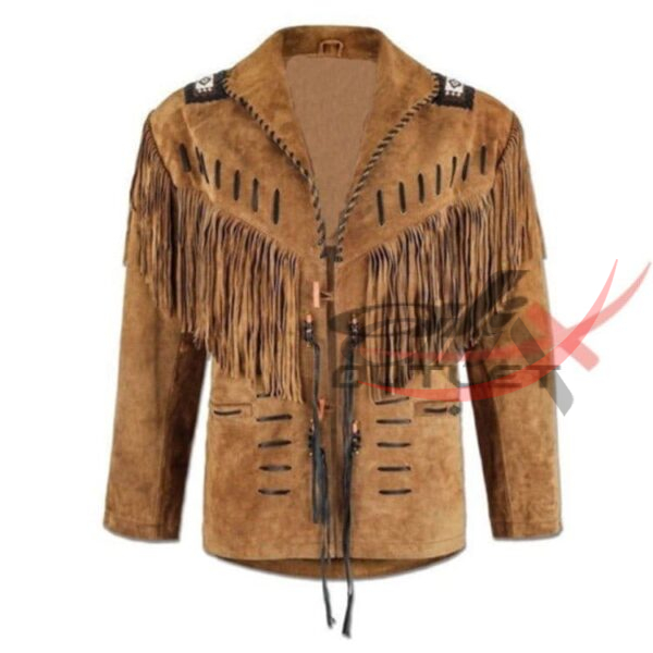 35a Western Style Bone & Fringed Jacket