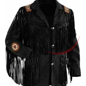 Western Leather Suede Jacket Fringed