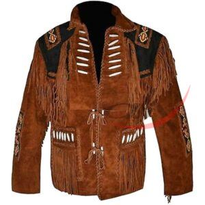 Cowboy Jacket Bone & Beaded Fringed