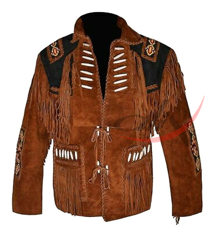Cowboy Jacket Bone & Beaded Fringed