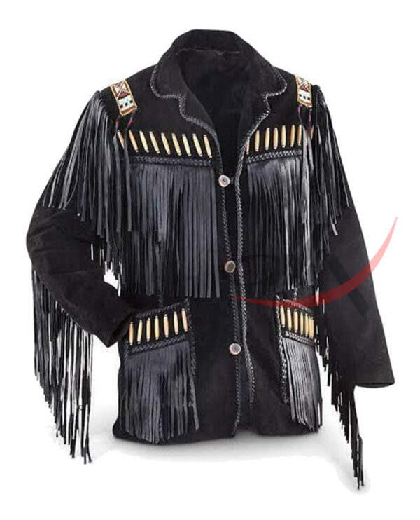 61ef7ef9754bb_533632b_1 Men's Cowboy Suede Jacket Fringed & Bone Work