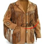 Men's Western Style Fringed Suede Jacket