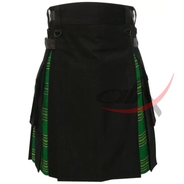 black cotton - Irish Heritage 1 Hybrid Utility Kilt Black Cotton