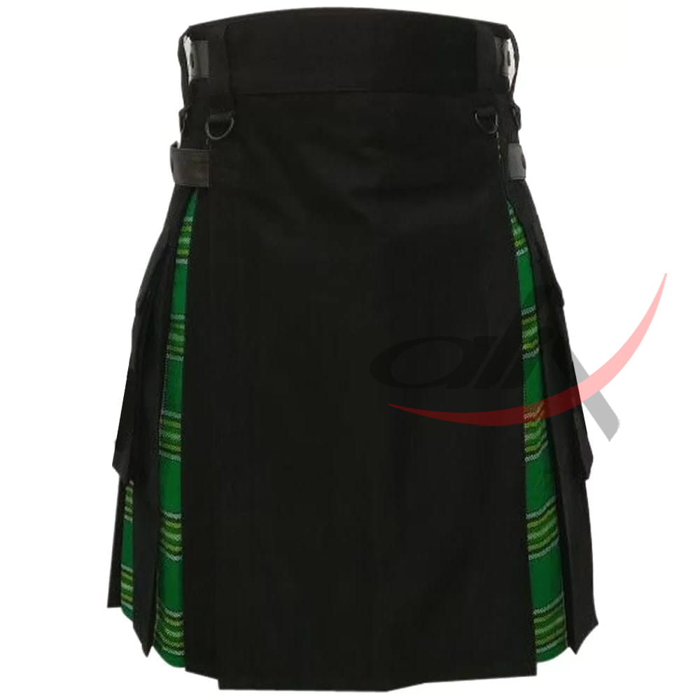Hybrid Utility Kilt Black Cotton
