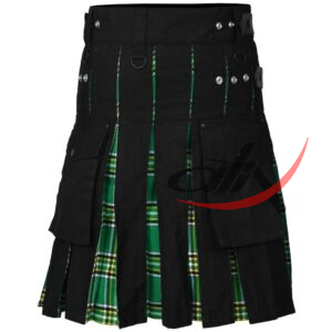 Hybrid Utility Kilt Black Cotton & Irish Heritage - Image 3