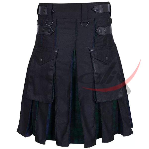 black cotton - black watch 1 Hybrid Kilt Black Watch