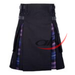 Hybrid Kilt Black Cotton & Pride of Scotland