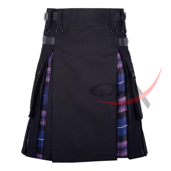 black cotton - pride of scotland 1 Hybrid Kilt Black Cotton & Pride of Scotland