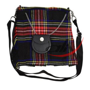 Ladies Purse Black Stewart Tartan