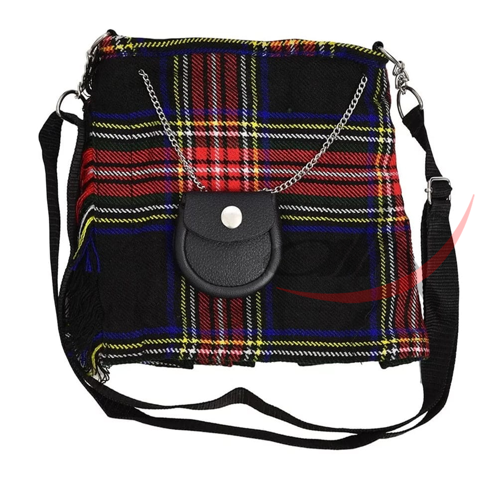 Ladies Purse Black Stewart Tartan
