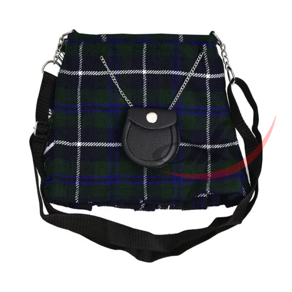 douglas-blue-tartan-purse-1 Douglas Blue Tartan Ladies Kilt Shaped Purse