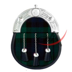 Leather Sporran Black Watch Tartan