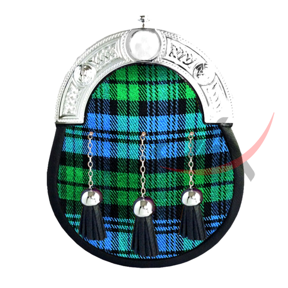 Campbell Ancient Tartan Full Dress Leather Sporrans