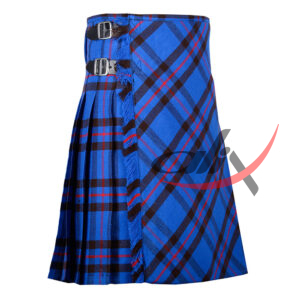 Bias Cut Elliot Modern Tartan 8-Yard Scottish Kilt with Apron - Image 2
