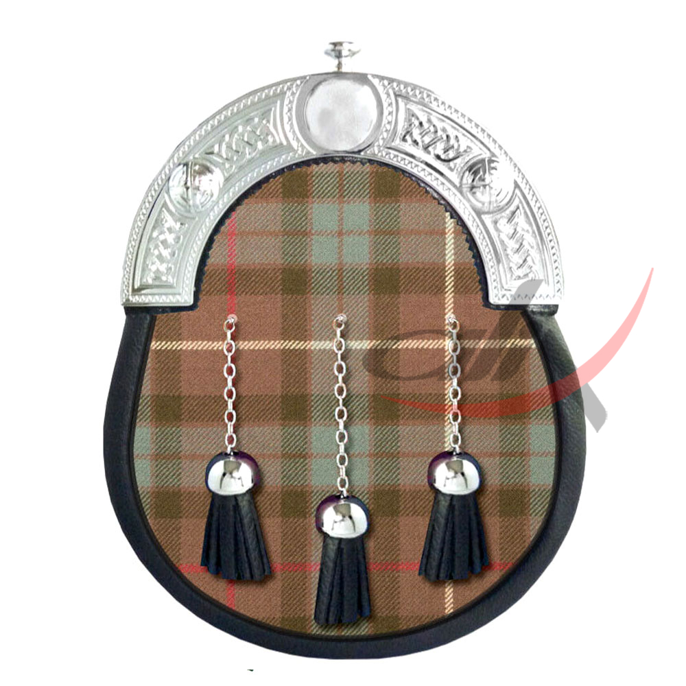 Fraser Weathered Tartan Full Dress Leather Sporrans